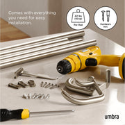 UMBRA - Twilight Double Blackout Curtain Rod _ 66-144" (168-365 cm) / Matte-Nickel / 3/4" (1.9 cm)