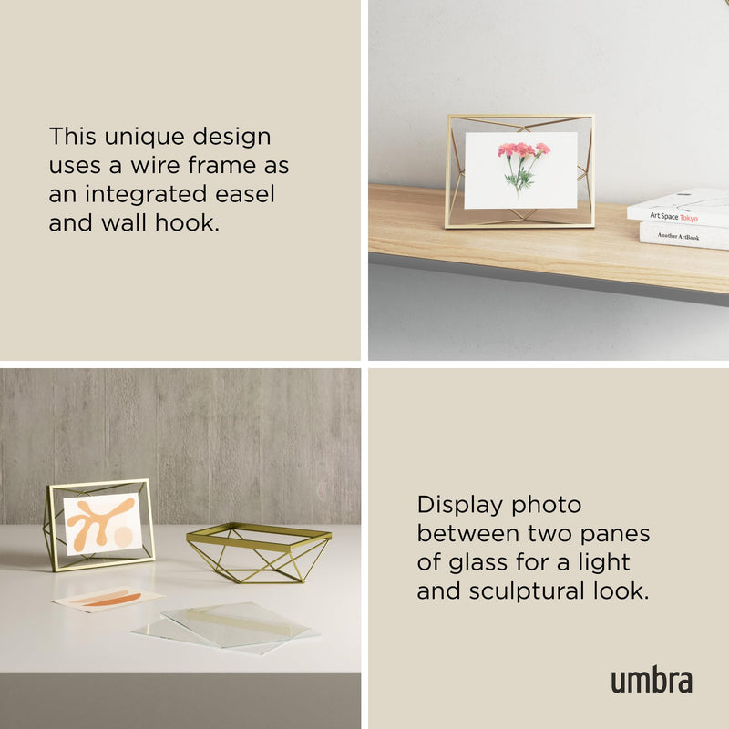 UMBRA - Prisma Picture Frame _ Matte-Brass / 4x6" (10x15 cm)