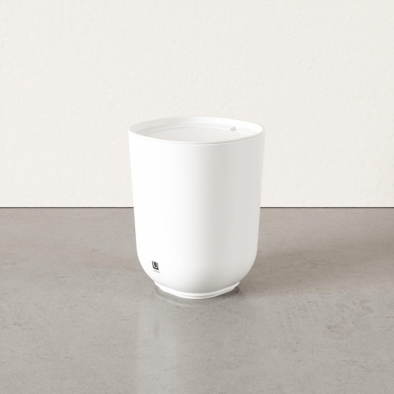 UMBRA - Step Trash Can With Lid _ White