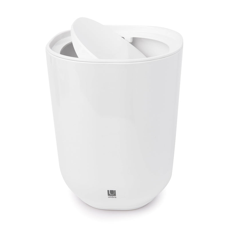 UMBRA - Step Trash Can With Lid _ White