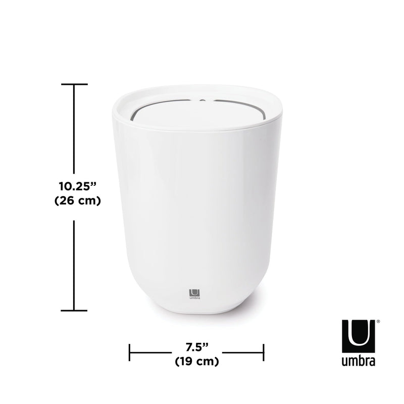 UMBRA - Step Trash Can With Lid _ White