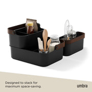 UMBRA - Bellwood Storage Bin _ Black-Walnut / Medium