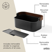 UMBRA - Bellwood Storage Bin _ Black-Walnut / Medium