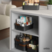 UMBRA - Bellwood Storage Bin _ Black-Walnut / Large
