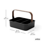 UMBRA - Bellwood Storage Bin _ Black-Walnut / Large