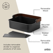 UMBRA - Bellwood Storage Bin _ Black-Walnut / Large