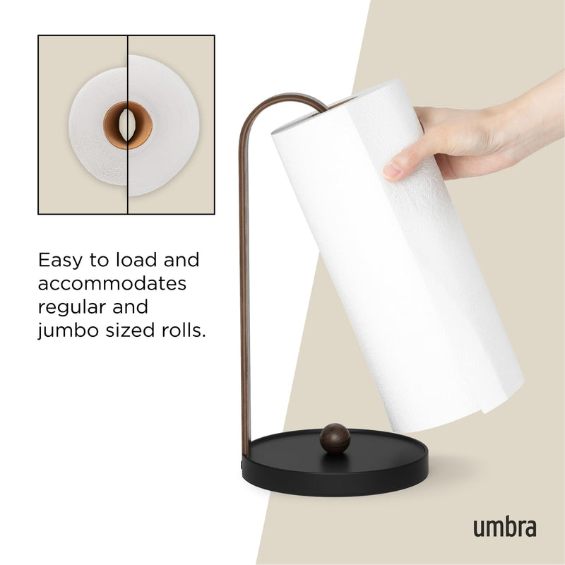 UMBRA - Bellwood Paper Towel Holder _ Black-Walnut