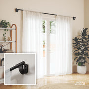 UMBRA - Bellwood Curtain Rod _ Matte-Black / 42-120" (107-305 cm) / 1" (2.5 cm)