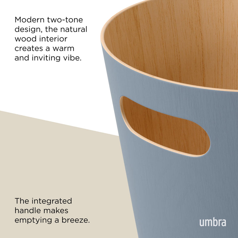 UMBRA - Woodrow Trash Can _ Slate Blue