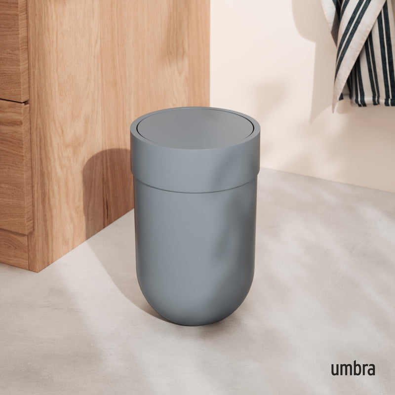 UMBRA - Touch Trash Can _ Slate Blue