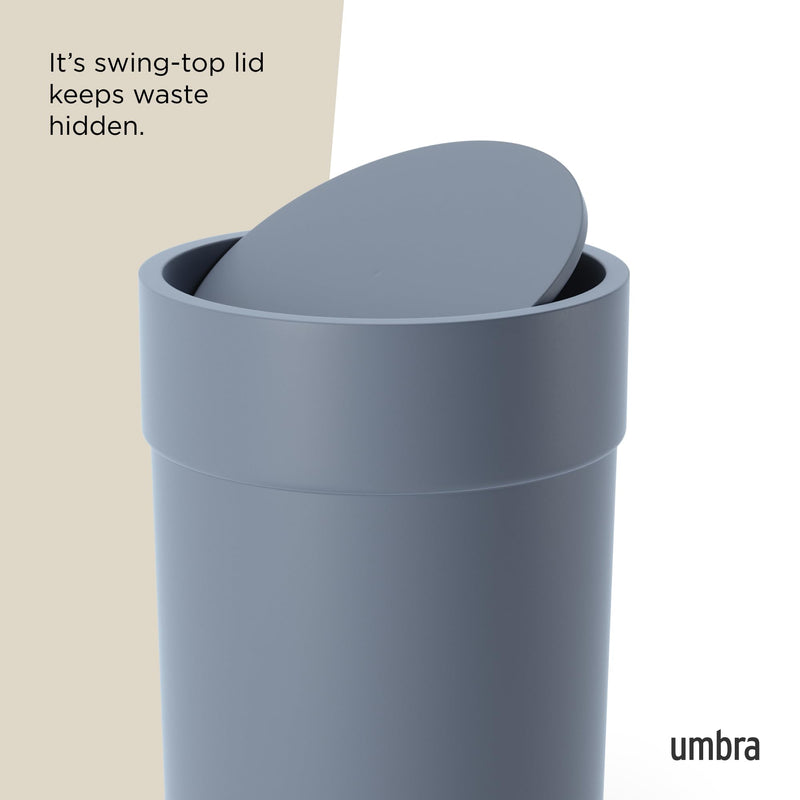 UMBRA - Touch Trash Can _ Slate Blue