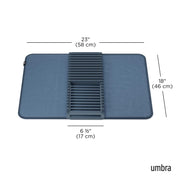 UMBRA - UDry Dish Drying Rack with Mat _ Slate Blue