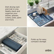 UMBRA - UDry Dish Drying Rack with Mat _ Slate Blue
