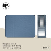 UMBRA - UDry Dish Drying Rack with Mat _ Slate Blue