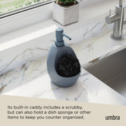 UMBRA - Joey Soap Pump & Scrubby _ Slate Blue
