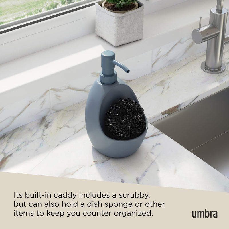 UMBRA - Joey Soap Pump & Scrubby _ Slate Blue