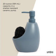 UMBRA - Joey Soap Pump & Scrubby _ Slate Blue