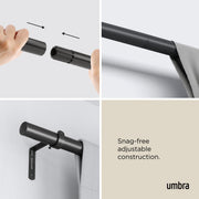 UMBRA - Zen Curtain Rod _ Matte-Black / 32-64" (81-162 cm) / 1" (2.5 cm)