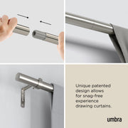 UMBRA - Zen Curtain Rod _ Nickel-Steel / 32-64" (81-162 cm) / 1" (2.5 cm)