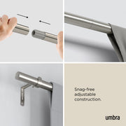 UMBRA - Zen Curtain Rod _ Nickel-Steel / 64-128" (162-325 cm) / 1" (2.5 cm)