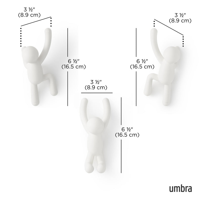 UMBRA - Buddy Wall Hooks, Set of 3 _ White