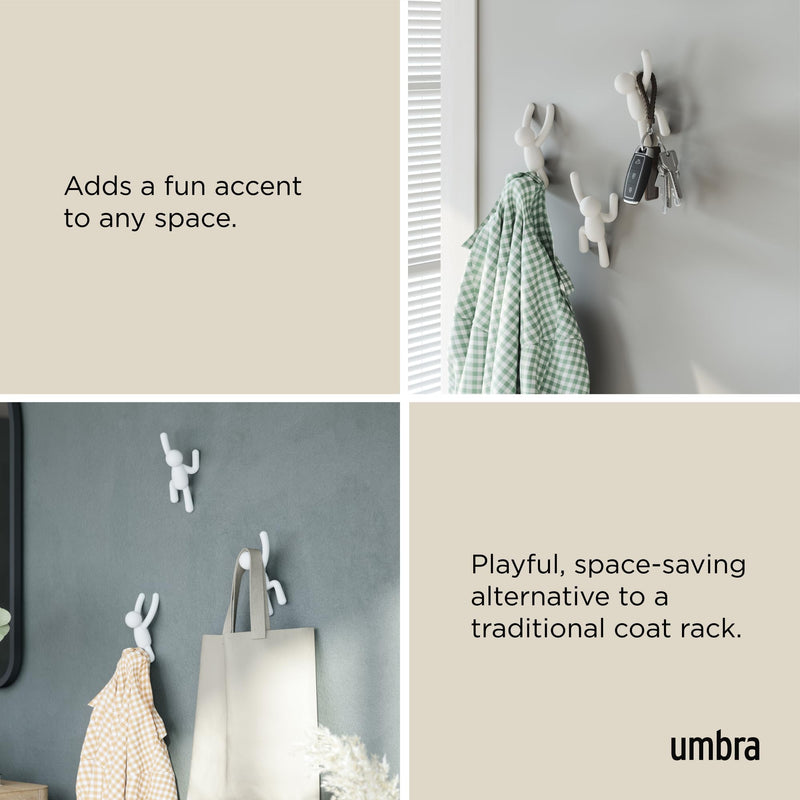 UMBRA - Buddy Wall Hooks, Set of 3 _ White