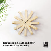UMBRA - Ribbonwood Wall Clock _ Natural