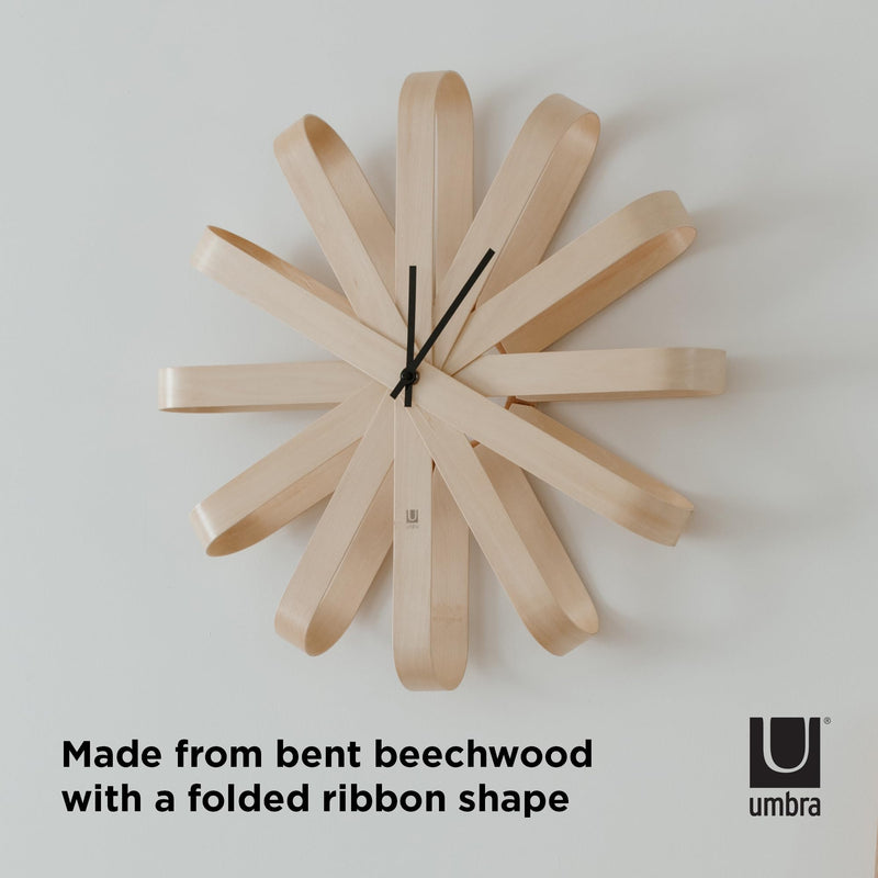 UMBRA - Ribbonwood Wall Clock _ Natural