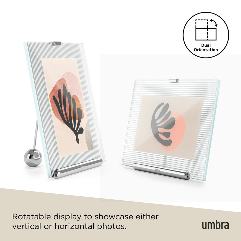 UMBRA - Flute Picture Frame _ Chrome / 4x6" (10-15 cm)