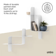 UMBRA - Montage Metal Wall Shelves, Set of 2 _ White / 2-Pack