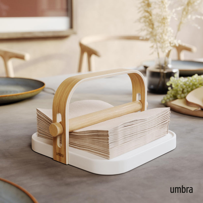 UMBRA - Bellwood Napkin Holder _ White-Natural