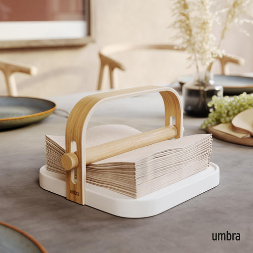UMBRA - Bellwood Napkin Holder _ White-Natural