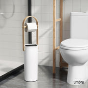 UMBRA - Bellwood Toilet Paper Holder & Reserve _ White-Natural