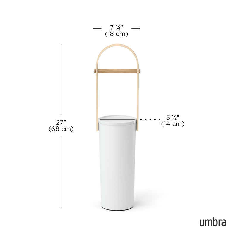 UMBRA - Bellwood Toilet Paper Holder & Reserve _ White-Natural