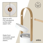 UMBRA - Bellwood Toilet Paper Holder & Reserve _ White-Natural