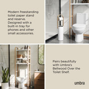 UMBRA - Bellwood Toilet Paper Holder & Reserve _ White-Natural