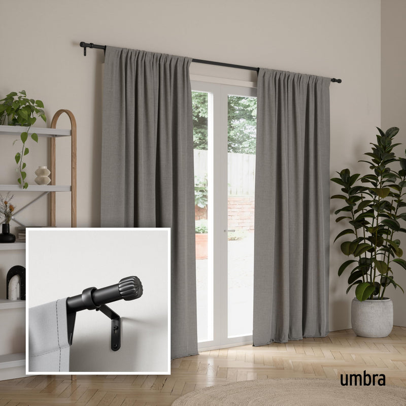 UMBRA - Cleo Curtain Rod _ Matte-Black / 36-66" (91-168 cm) / 1" (2.5 cm)