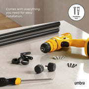 UMBRA - Cleo Curtain Rod _ Matte-Black / 36-66" (91-168 cm) / 1" (2.5 cm)
