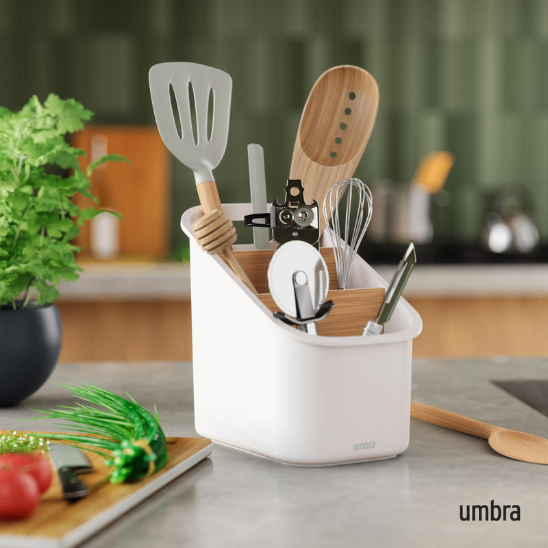 UMBRA - Bellwood Utensil Holder _ White-Natural