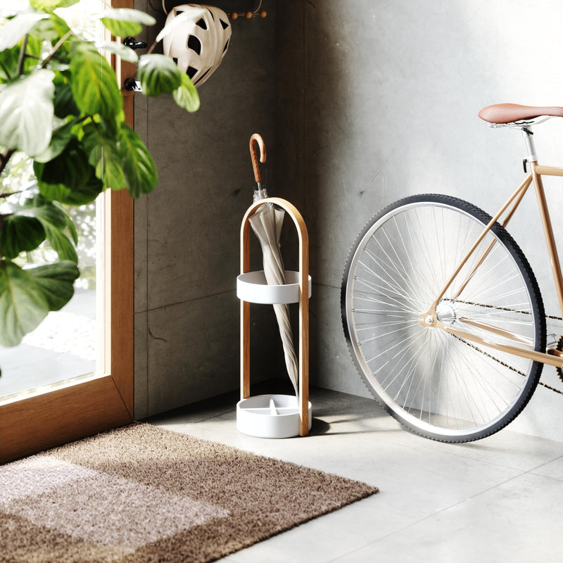 UMBRA - Bellwood Umbrella Stand _ White-Natural