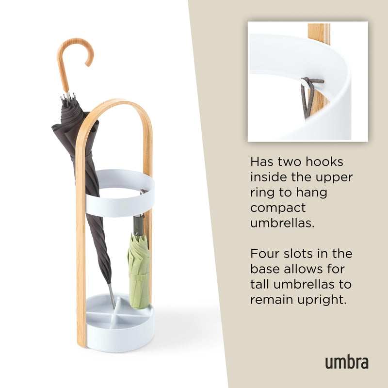 UMBRA - Bellwood Umbrella Stand _ White-Natural