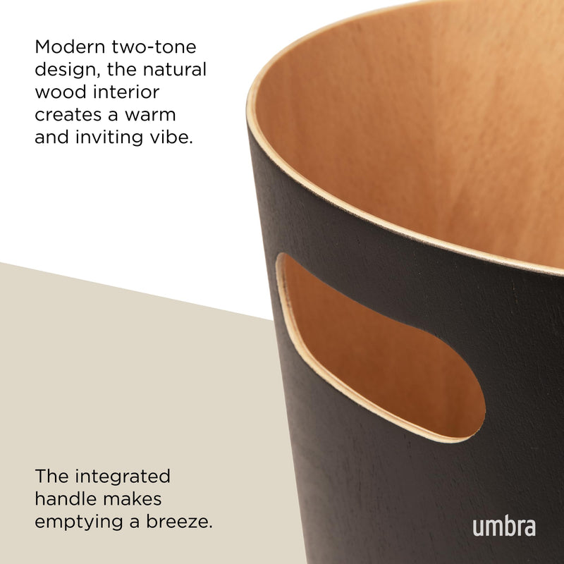 UMBRA - Woodrow Trash Can _ Black