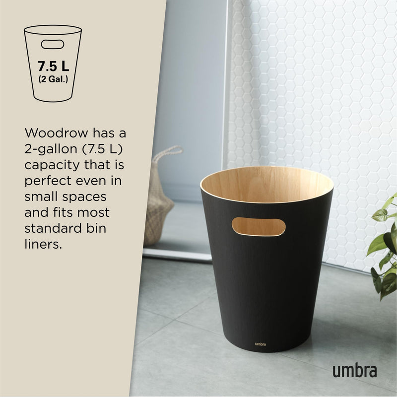 UMBRA - Woodrow Trash Can _ Black