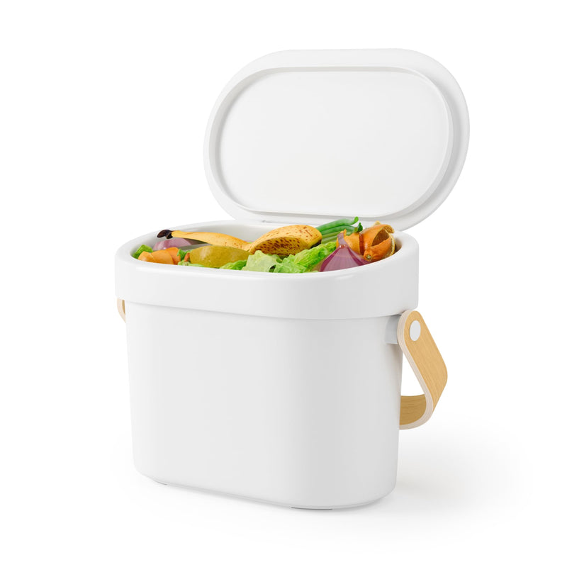 UMBRA - Bellwood Compost Bin _ White-Natural