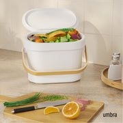 UMBRA - Bellwood Compost Bin _ White-Natural