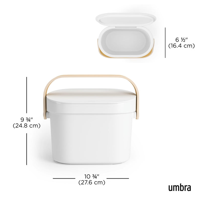 UMBRA - Bellwood Compost Bin _ White-Natural