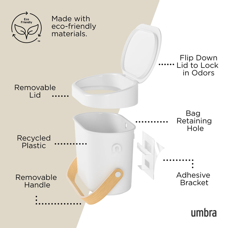 UMBRA - Bellwood Compost Bin _ White-Natural