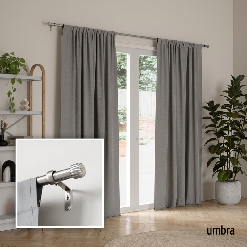 UMBRA - Cleo Curtain Rod _ Nickel-Steel / 36-66" (91-168 cm) / 1" (2.5 cm)
