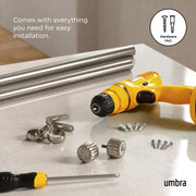 UMBRA - Cleo Curtain Rod _ Nickel-Steel / 36-66" (91-168 cm) / 1" (2.5 cm)