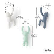 UMBRA - Buddy Wall Hooks, Set of 3 _ Assorted-3